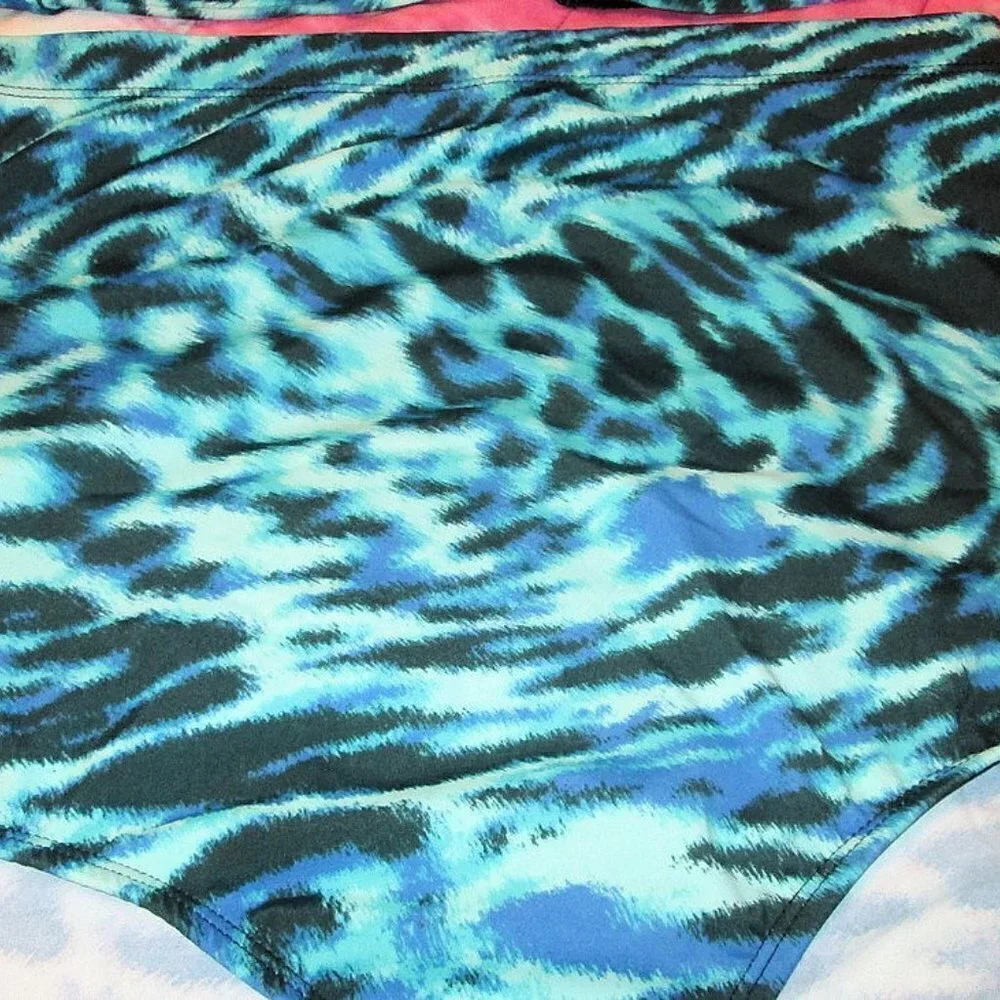 Exotic Animal Print Bikini Size 18 Swimsuit High Waist Covertible 2 Piece NWT